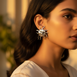 Load image into Gallery viewer, Silver Face Stud Earrings | Unique Jewelry for Women
