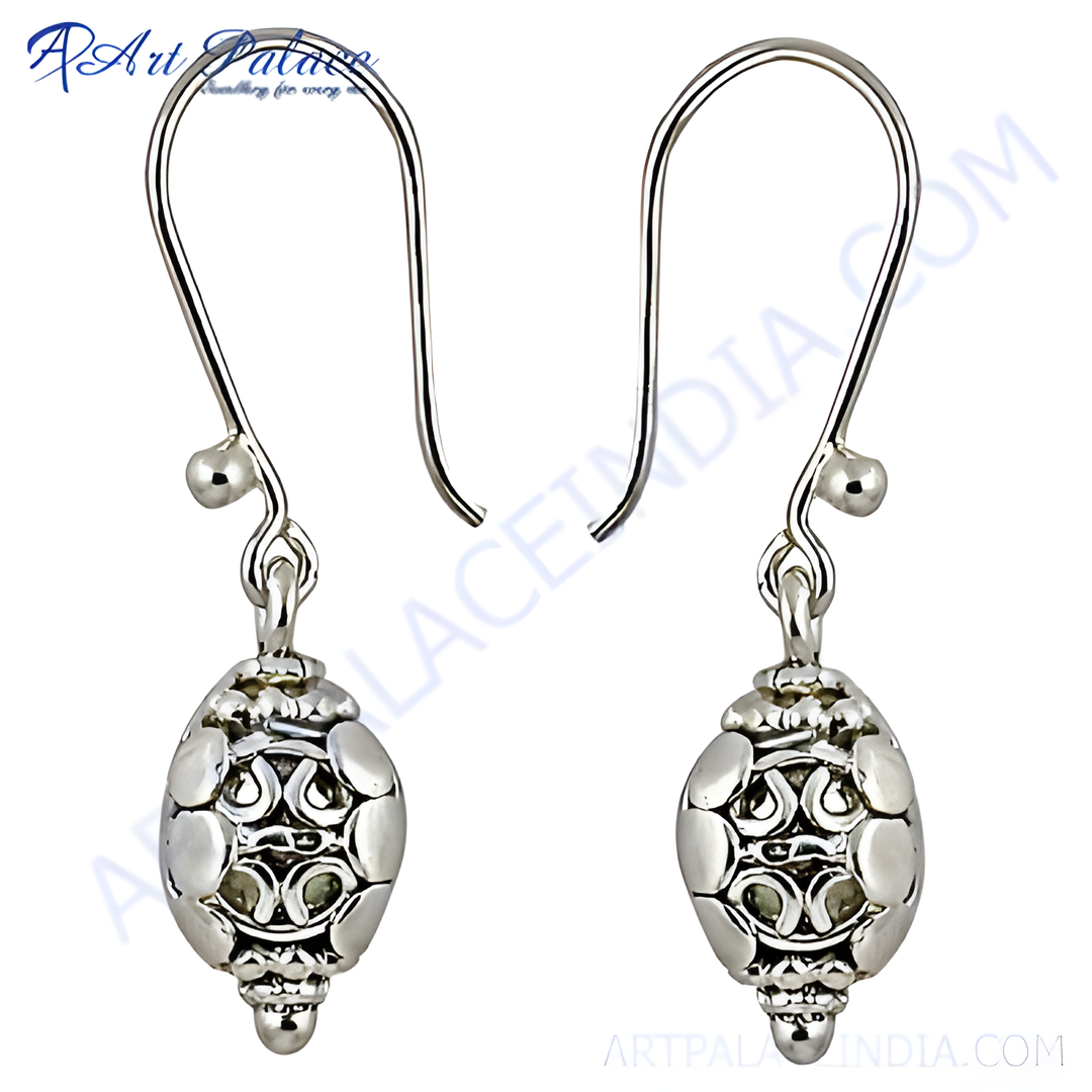 925 sterling silver filigree drop earrings, silver dangle earrings, women's jewelry, silver jewelry