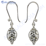 Load image into Gallery viewer, 925 sterling silver filigree drop earrings, silver dangle earrings, women's jewelry, silver jewelry
