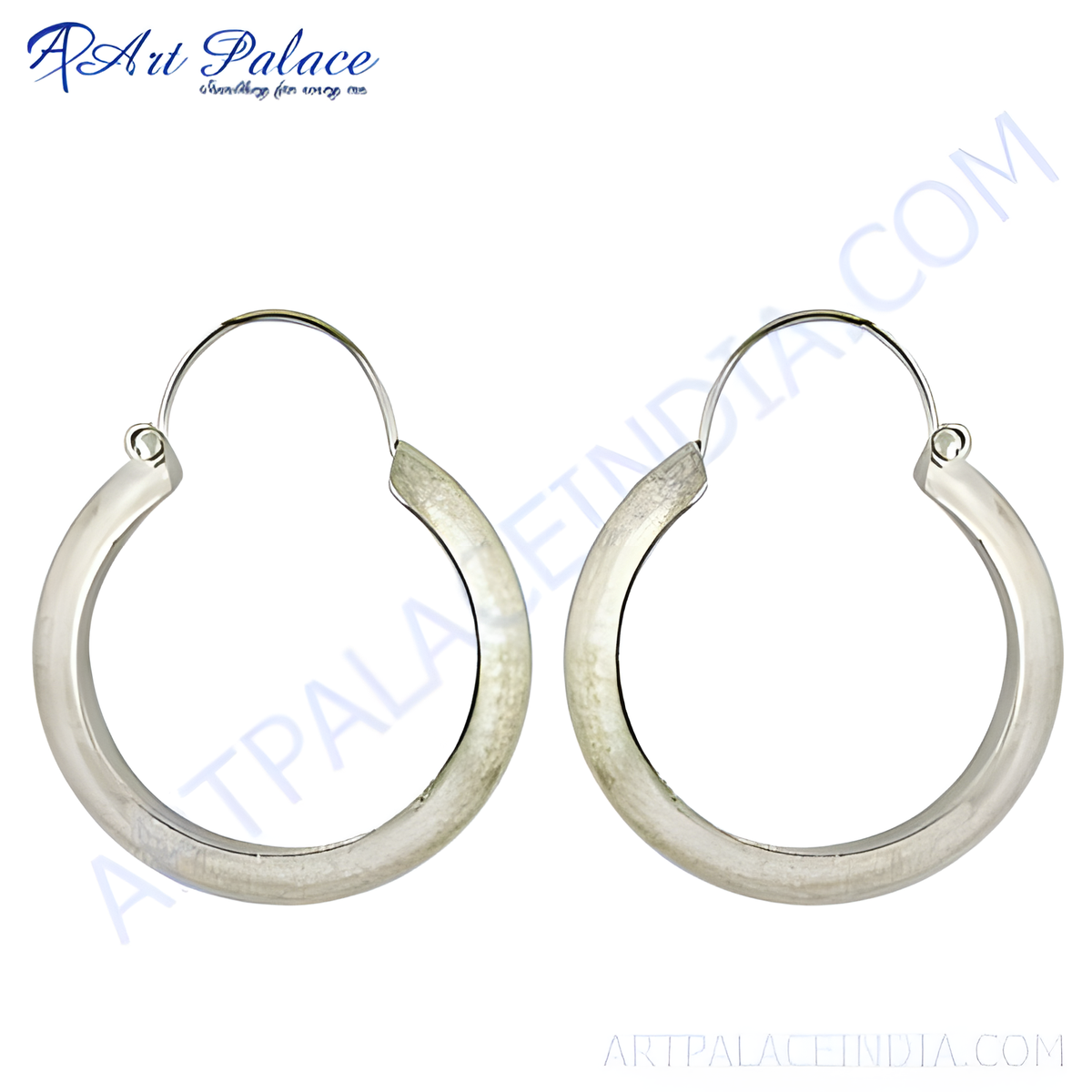 925 sterling silver hoop earrings with a smooth, polished surface, perfect for everyday wear