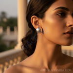 Load image into Gallery viewer, Silver Ball Stud Earrings | Round Silver Earrings for Women
