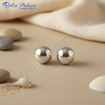 Load image into Gallery viewer, Silver Ball Stud Earrings | Round Silver Earrings for Women
