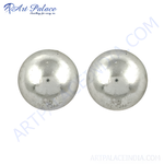 Load image into Gallery viewer, Round silver ball stud earrings for women. Shiny silver earrings for a classic look.
