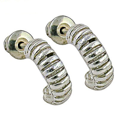 Silver hoop earrings for women | twisted design | daily wear