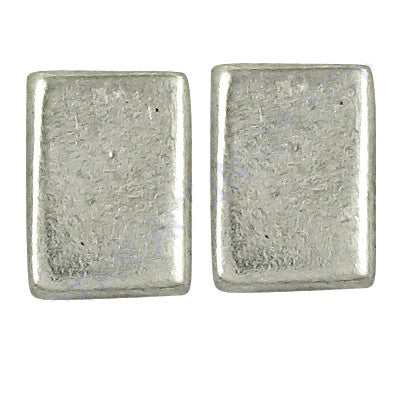 Silver Rectangular Stud Earrings | Everyday Jewelry