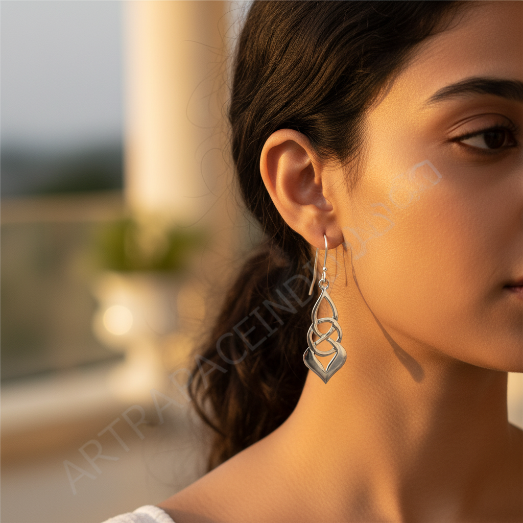 925纯银凯尔特结吊坠耳环（女士款）| 垂坠耳环