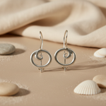 将图像加载到图库查看器中， 925 Silver Treble Clef Earrings | Musical Note Jewelry
