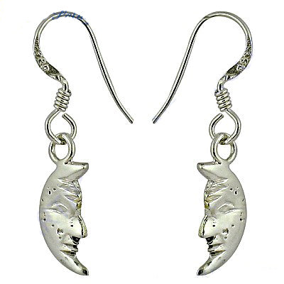 Sterling silver crescent moon earrings for women | celestial jewelry