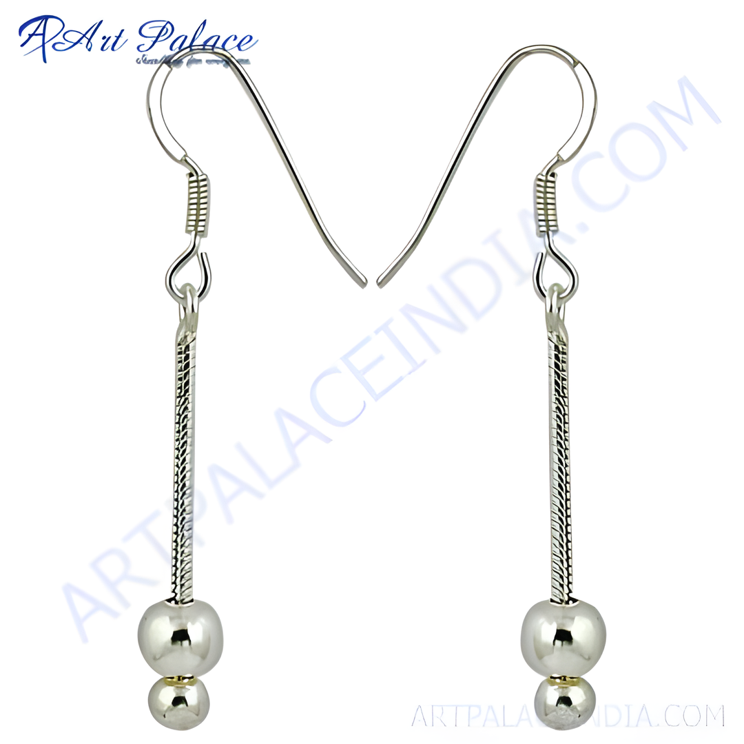 925 sterling silver ball drop earrings with a polished finish for women