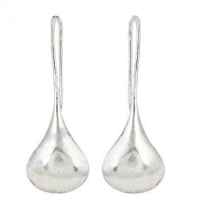 Silver teardrop dangle earrings | minimalist silver earrings for women