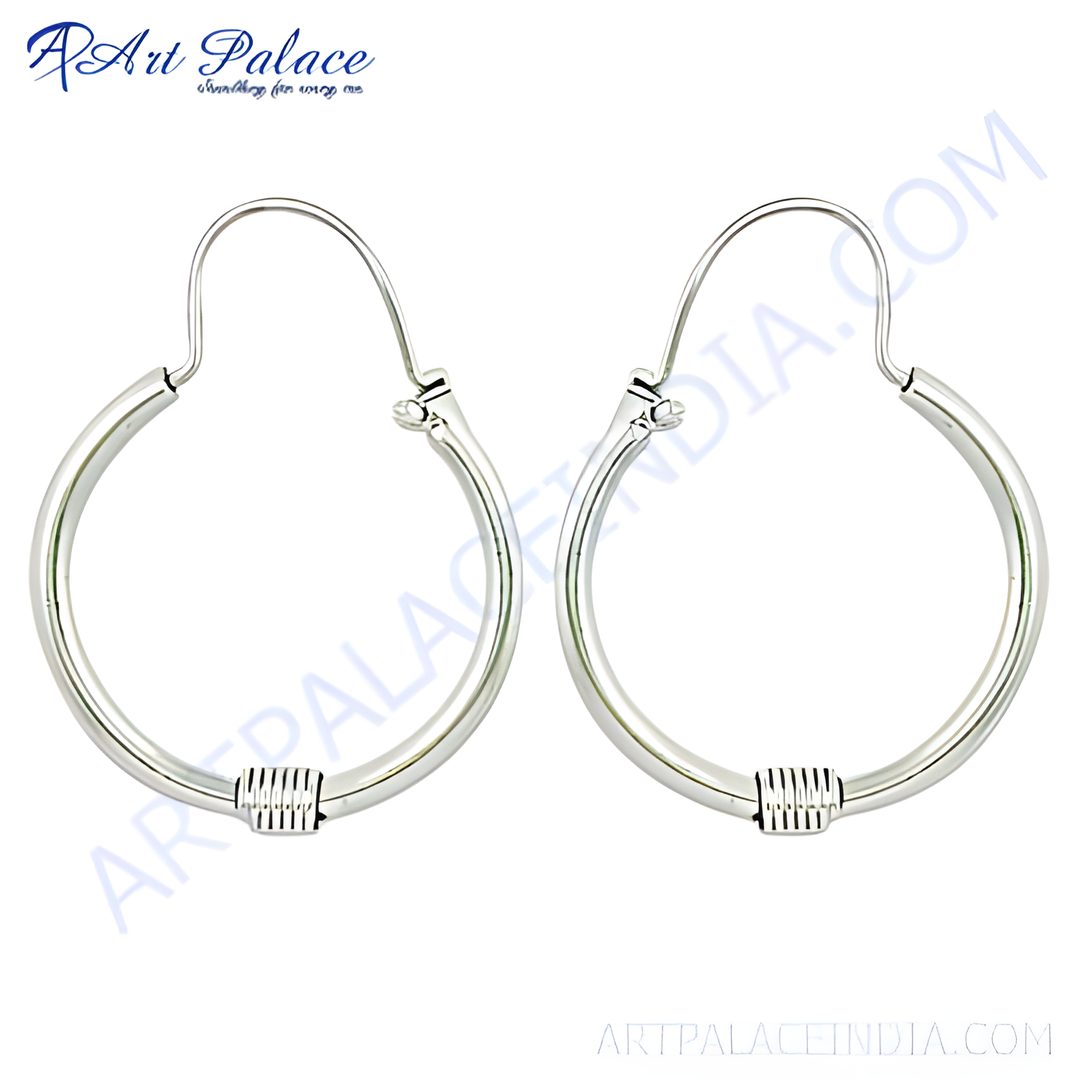 925 sterling silver hoop earrings with a simple and elegant design for women.