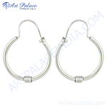 将图像加载到图库查看器中， 925 sterling silver hoop earrings with a simple and elegant design for women.
