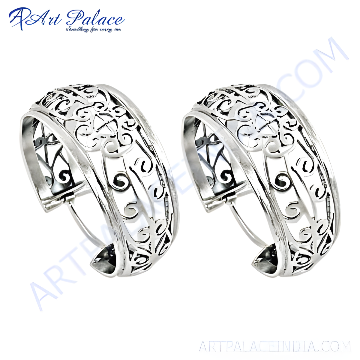 925 sterling silver filigree openwork cuff bracelets for women, beautiful silver jewelry