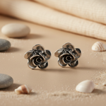 将图像加载到图库查看器中， 925 Silver Rose Flower Stud Earrings | Women's Jewelry Gift
