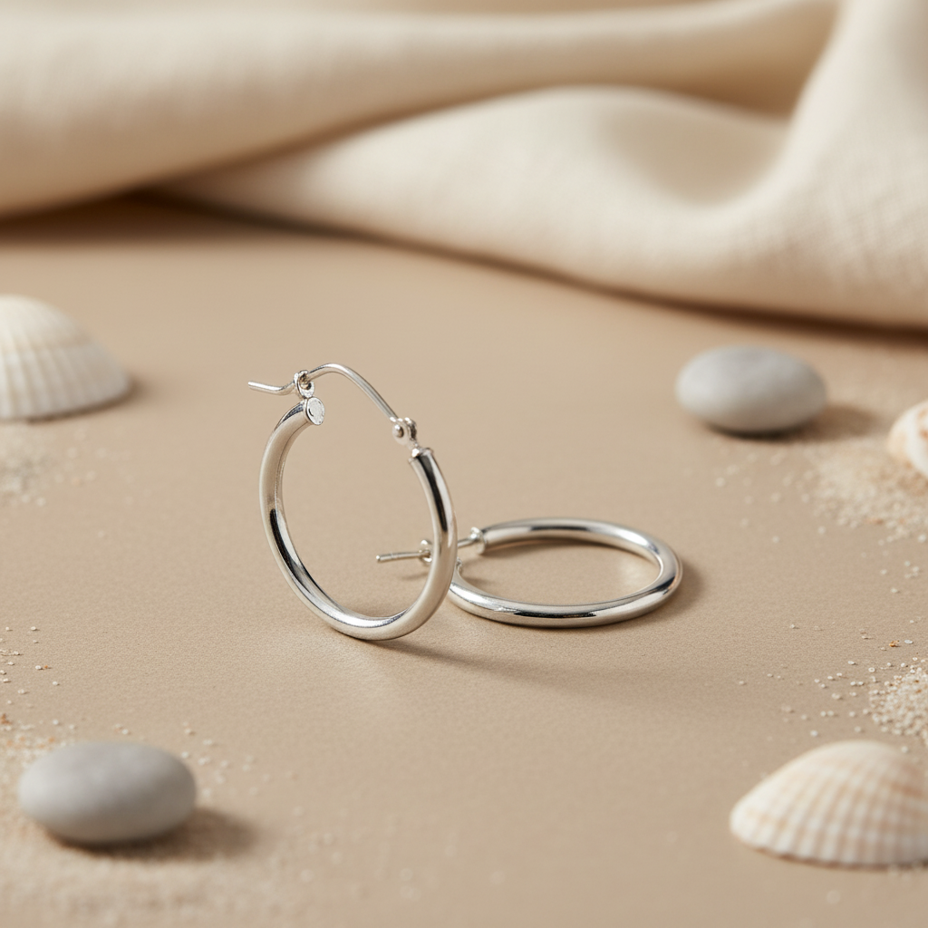 925 Silver Hoop Earrings for Women | Classic Daily Wear Jewelry