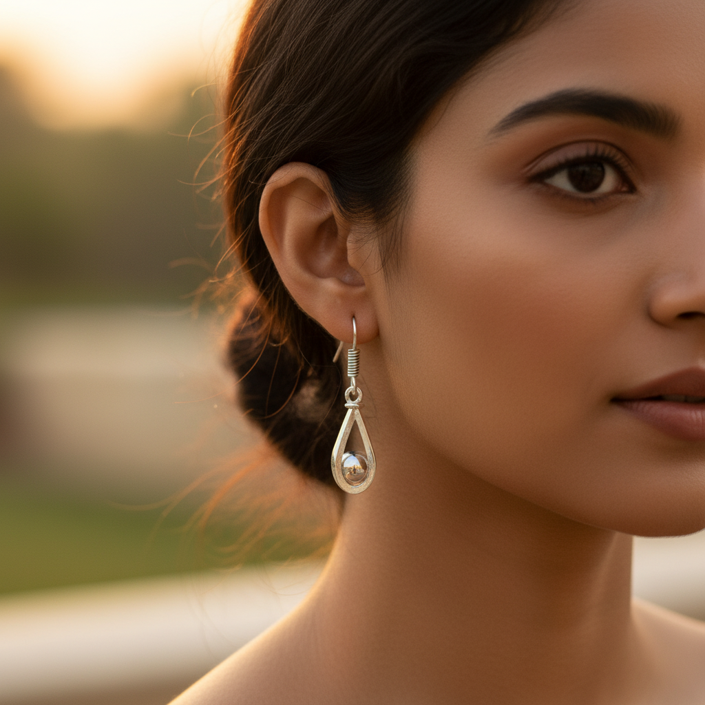 925 silver teardrop earrings for women | daily wear jewelry