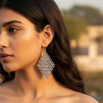 Load image into Gallery viewer, Pendientes de malla de plata de ley 925 para mujer | Joyas colgantes
