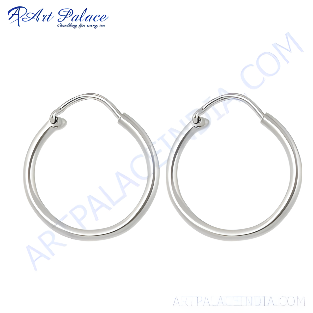 Simple silver hoop earrings, classic everyday jewelry for women, made from sterling silver
