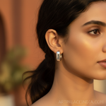 将图像加载到图库查看器中， 银色方形耳环 | 女士日常佩戴饰品
