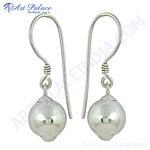 Load image into Gallery viewer, Sterling silver dangle ball earrings, featuring a polished finish, perfect for everyday wear and gifting.
