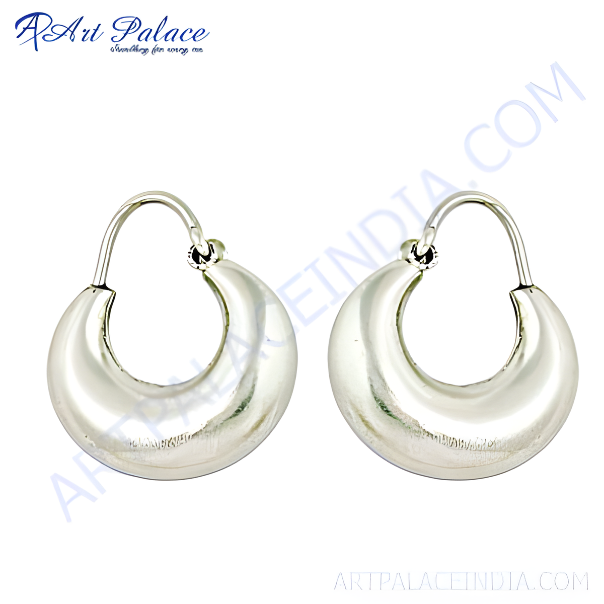 925 sterling silver crescent hoop earrings, perfect for everyday wear and a stylish look