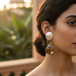 将图像加载到图库查看器中， 925纯银黄水晶水滴耳环（女士款）| 宝石首饰
