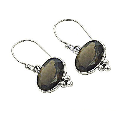 925 silver smoky quartz earrings for women | dangle earrings