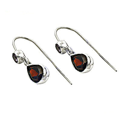 925 Silver Garnet Teardrop Earrings for Women | Gemstone Jewelry