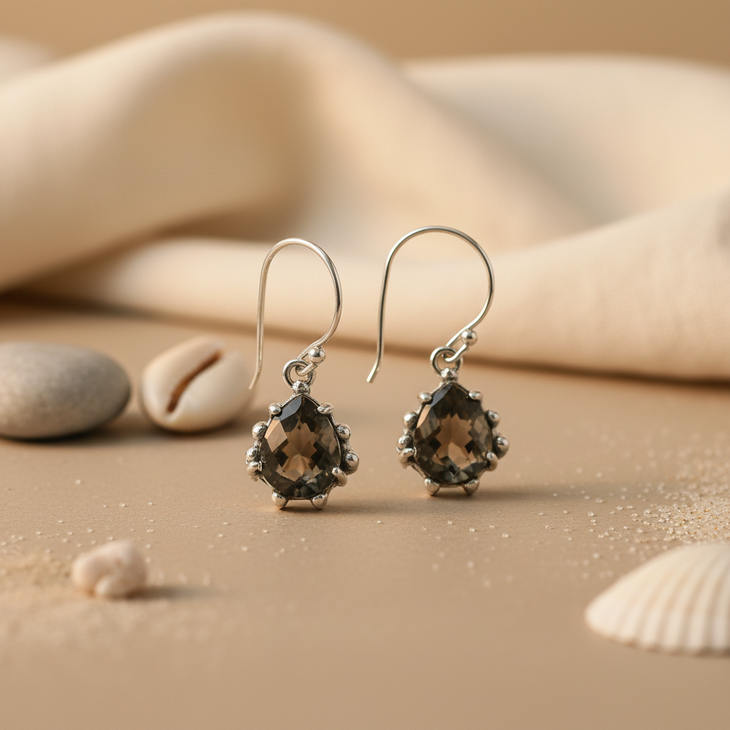 925 Silver Smoky Quartz Earrings for Women | Dangle Earrings