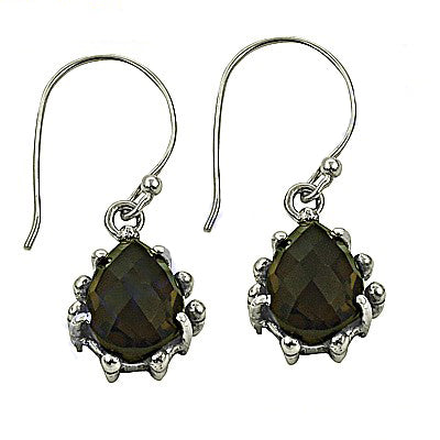 925 silver smoky quartz earrings for women | dangle earrings