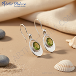 Load image into Gallery viewer, 925 Silver Peridot Drop Earrings for Women | Green Gemstone Jewelry
