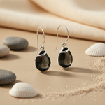 Load image into Gallery viewer, 925 Silver Black Onyx Teardrop Earrings for Women
