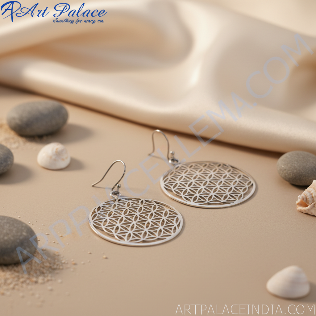 Pendientes Flor de la Vida de Plata 925 para Mujer | Pendientes Colgantes