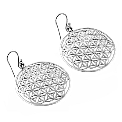 925 Silver Flower of Life Earrings for Women | Dangle Earrings