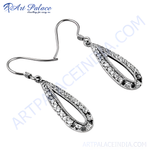 将图像加载到图库查看器中， 925 silver teardrop earrings with sparkling cubic zirconia stones
