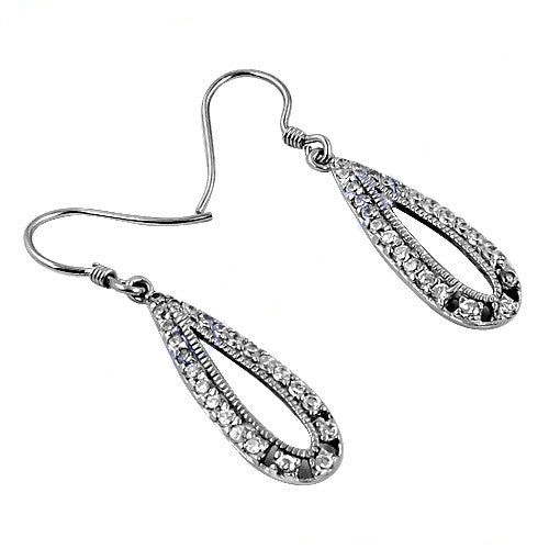 925 Silver Cubic Zirconia Teardrop Earrings for Women