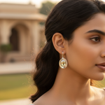 将图像加载到图库查看器中， 925纯银黄水晶水滴耳环（女士款）| 宝石首饰
