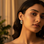 Load image into Gallery viewer, 925 Silver Green Gemstone Earrings for Women | Daily Wear
