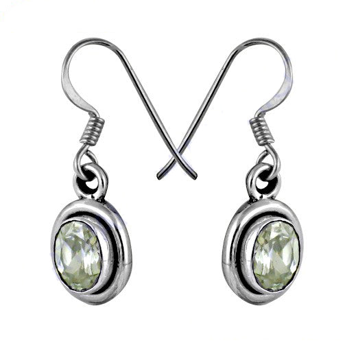 925 Silver Green Gemstone Earrings for Women | Daily Wear