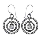 Load image into Gallery viewer, Silver Cubic Zirconia Circle Drop Earrings for Women | Gift

