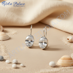 Load image into Gallery viewer, Pendientes de plata con cristales ovalados para mujer | Joyería delicada
