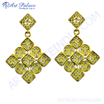 Load image into Gallery viewer, Gold earrings with diamond accents, party wear jewelry for women, elegant diamond studs
