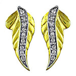 将图像加载到图库查看器中， gold plating Leaf Diamond Earrings | Luxury Jewelry Gift
