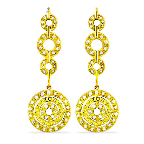 gold plating Diamond Dangle Earrings | Luxury Jewelry for Women