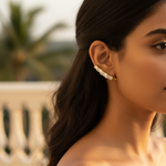 Load image into Gallery viewer, Gold Cubic Zirconia Ear Climbers | Women&#39;s Fashion Jewelry
