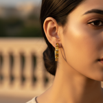 Load image into Gallery viewer, Gold Citrine Hoop Earrings | Gemstone Jewelry for Women
