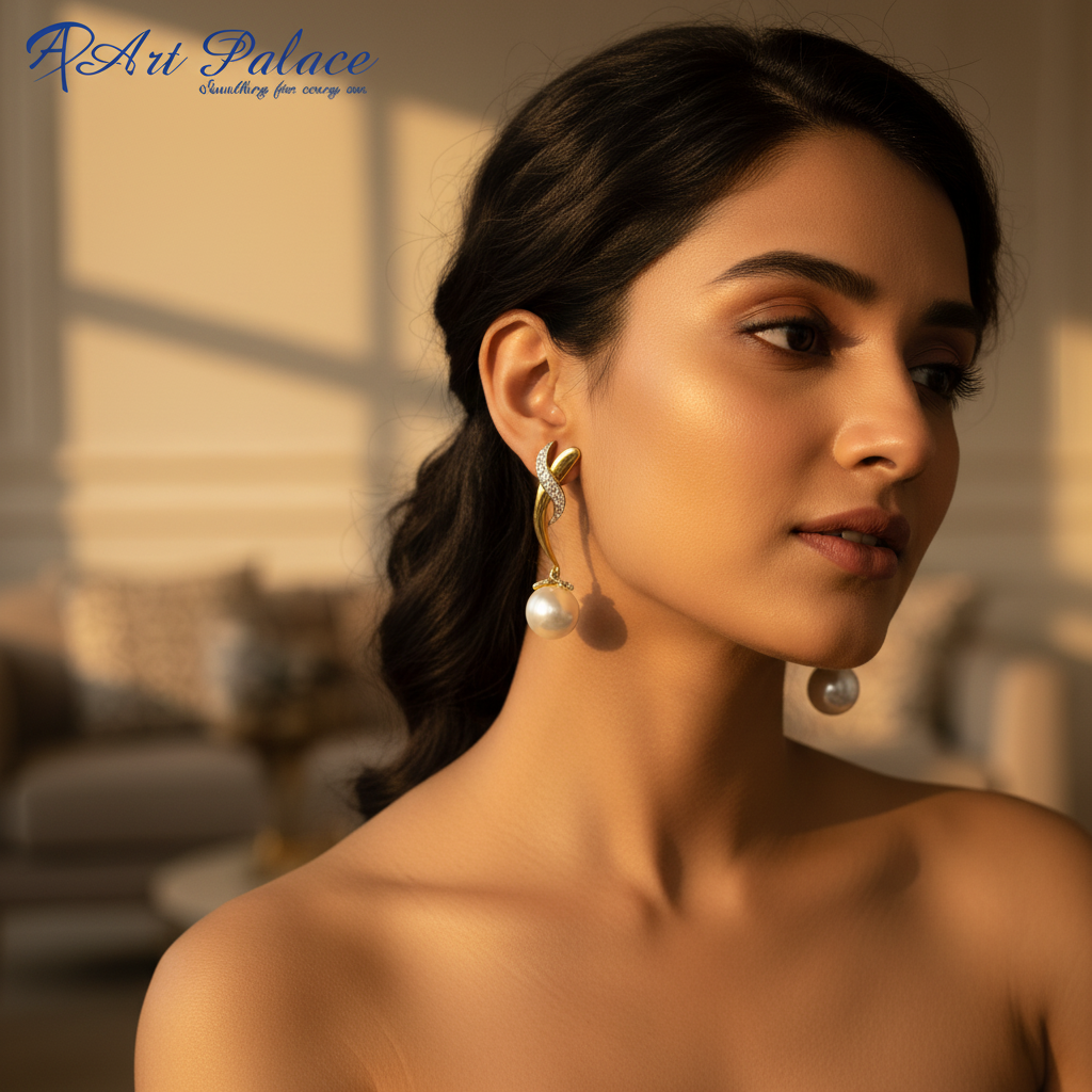 Gold Pearl Drop Earrings | Women's Elegant Jewelry