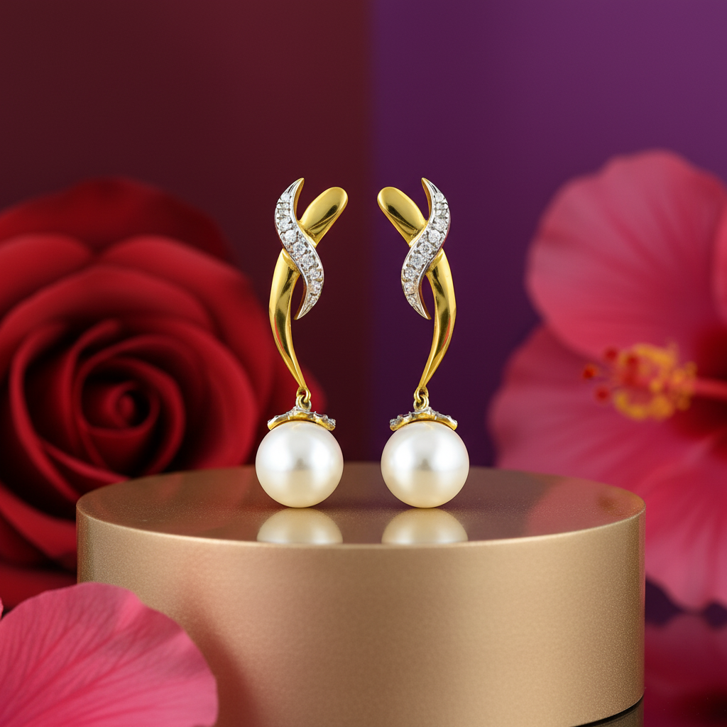 Gold Pearl Drop Earrings | Women's Elegant Jewelry