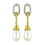 Load image into Gallery viewer, gold plating Pearl Drop Earrings for Women | Elegant Jewelry Gift

