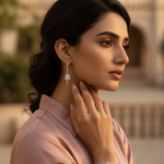 将图像加载到图库查看器中， 925纯银方形立方氧化锆水滴耳环（女士款）
